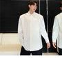 Freehop - Long-Sleeve Plain Asymmetrical Shirt | YesStyle