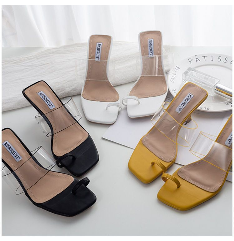 kitten heel slide sandals