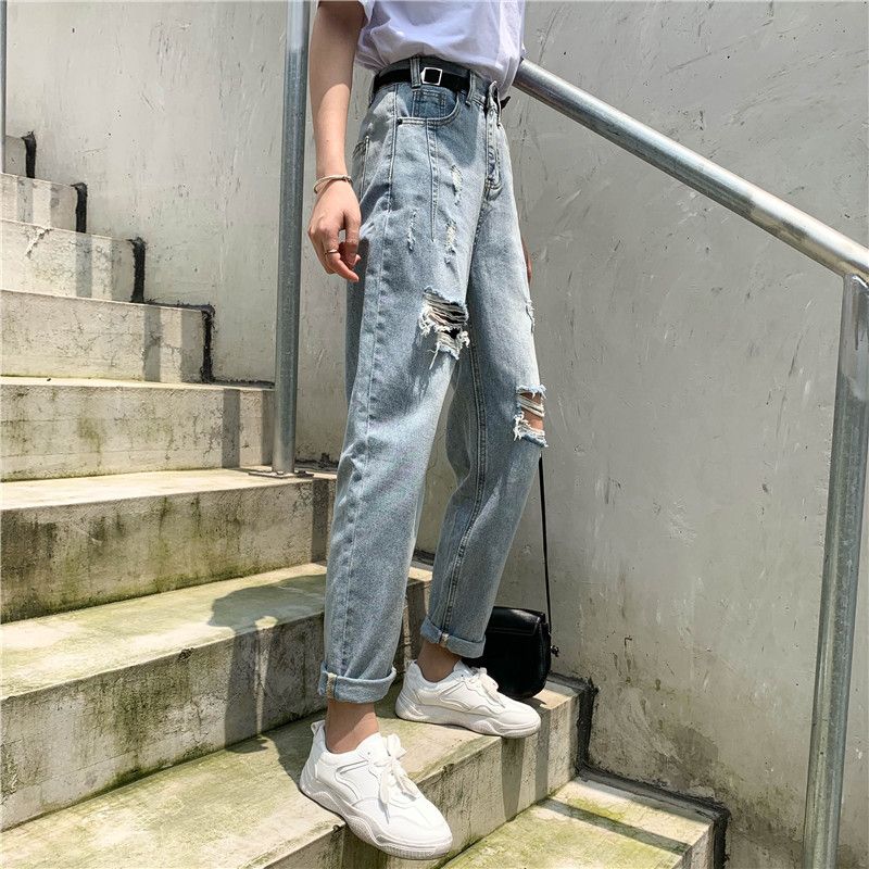 Astarte - Distressed Straight Leg Jeans 