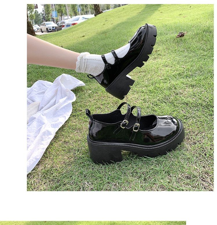bolitin platform heel mary janes black 40