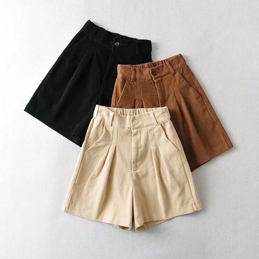 high waisted corduroy shorts