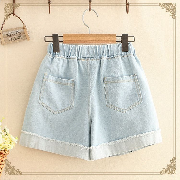 drawstring denim shorts