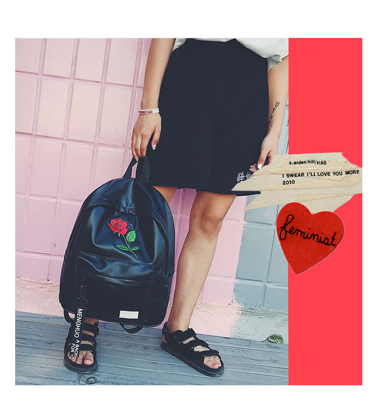 Golden Kelly Faux Leather Backpack YesStyle