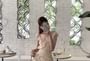 Cap-Sleeve V-Neck Floral Print Asymmetrical Ruffle Trim Ruched A-Line Dress