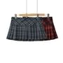 Low Waist Plaid Mini Pleated Skirt