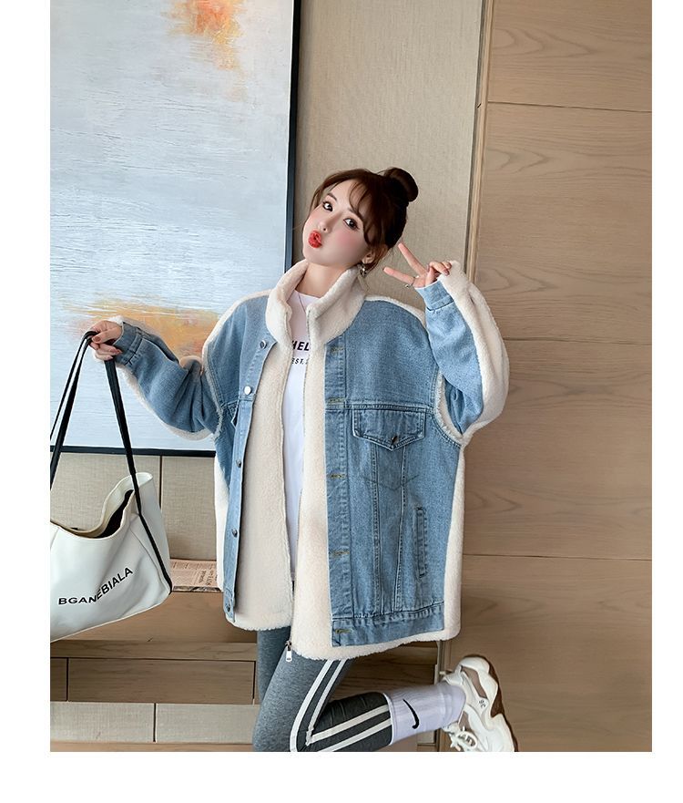 Ukiyo - Fluffy Trim Denim Jacket | YesStyle