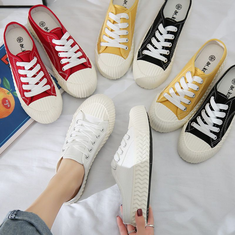 canvas sneaker mules