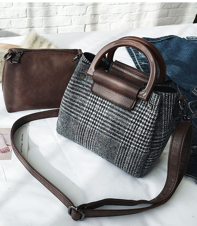 Nautilus Bags Plaid Shoulder Bag YesStyle