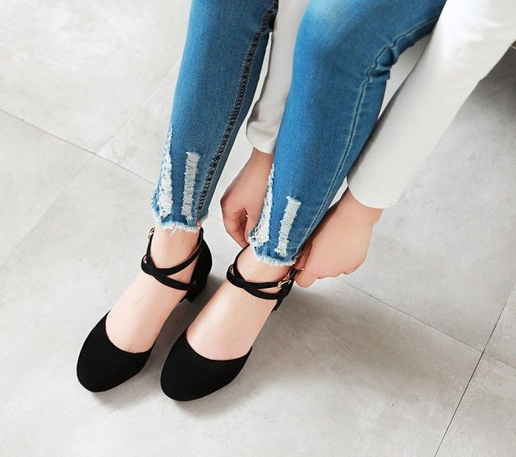 Cross-Strap Block Heel Pumps main image 1