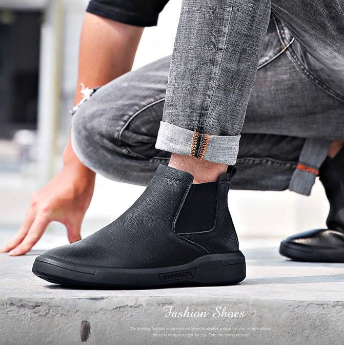 chelsea boots in the snow