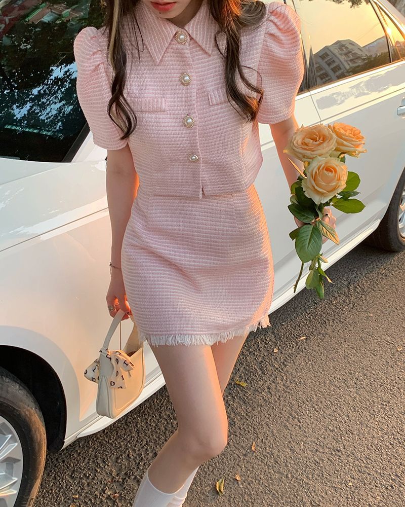 short skirt top with jacket