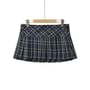 Low Waist Plaid Mini Pleated Skirt