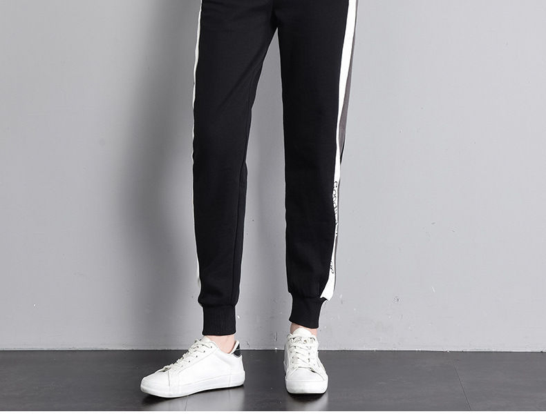 color block sweatpants black and white