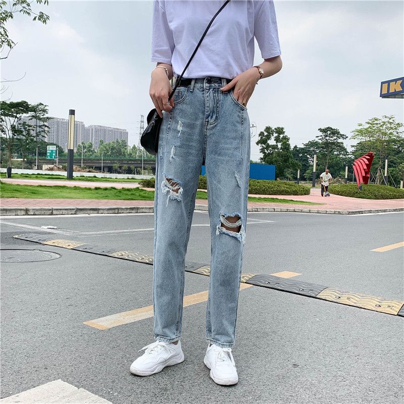 Astarte - Distressed Straight Leg Jeans 