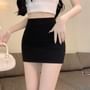 High Rise Plain Mini Pencil Skirt
