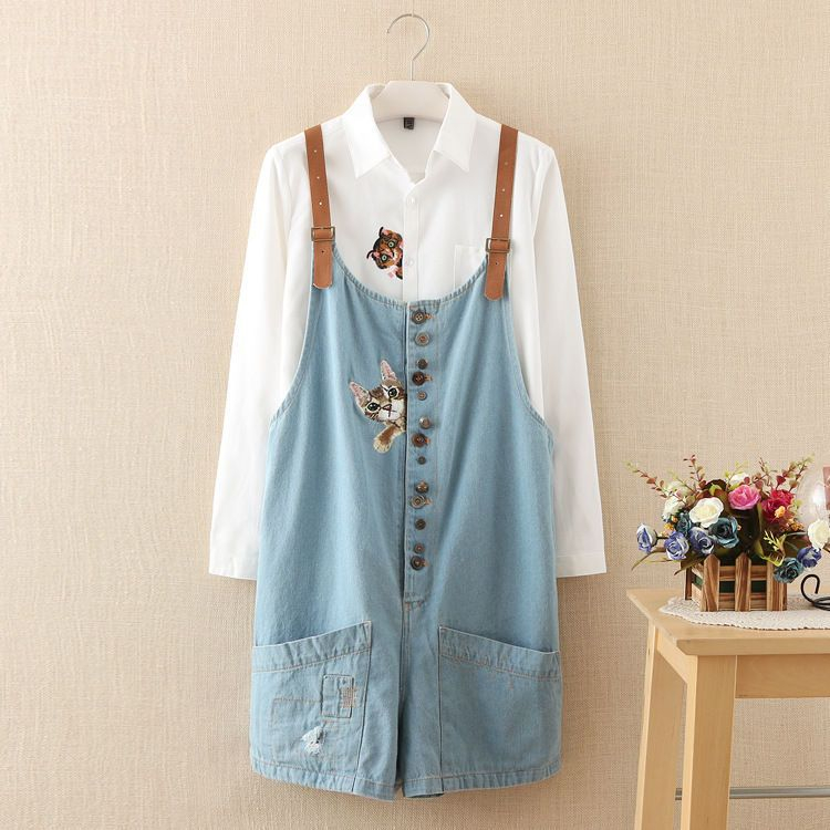 embroidered dungaree dress