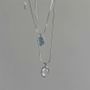 Faux Gemstone Pendant S925 Sterling Silver Choker