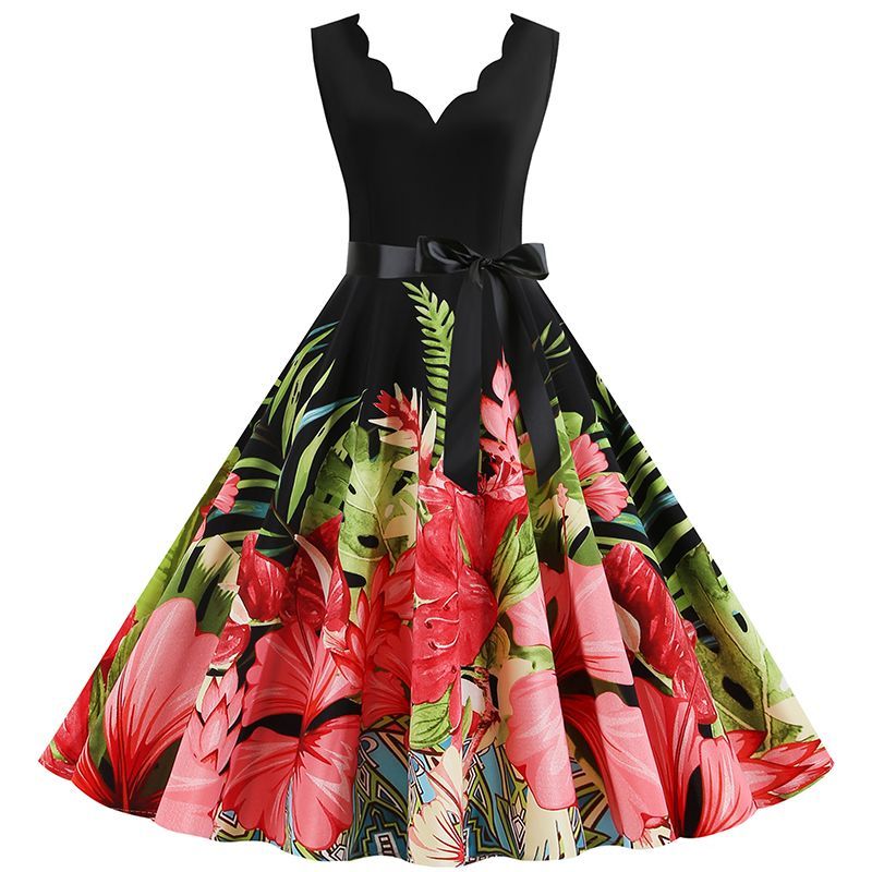 Jolly Club Floral Sleeveless A-Line Party Dress | YesStyle