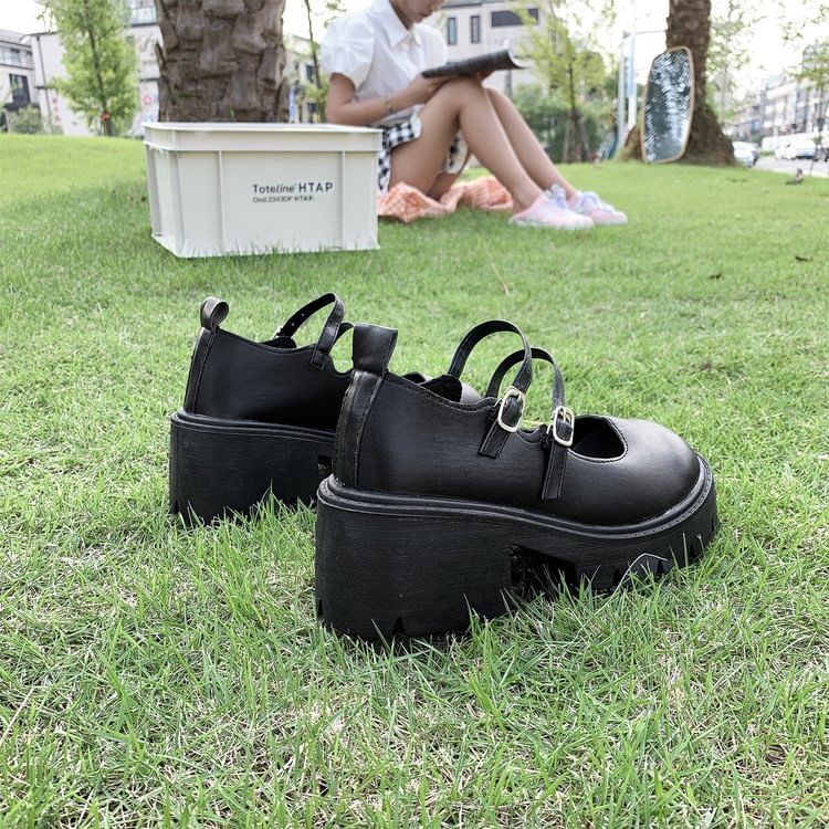 bolitin platform heel mary janes black 40