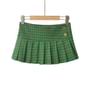 Low Waist Plaid Mini A-Line Pleated Skirt