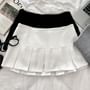 Low Waist Plain Pleated Mini A-Line Skirt
