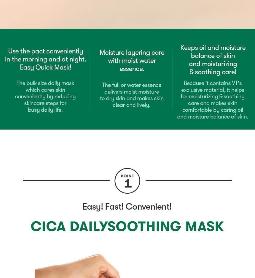 VT Cosmetics Cica Daily Soothing Mask 350g - K Beauty Depot