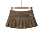 Low Waist Plaid Mini A-Line Pleated Skirt