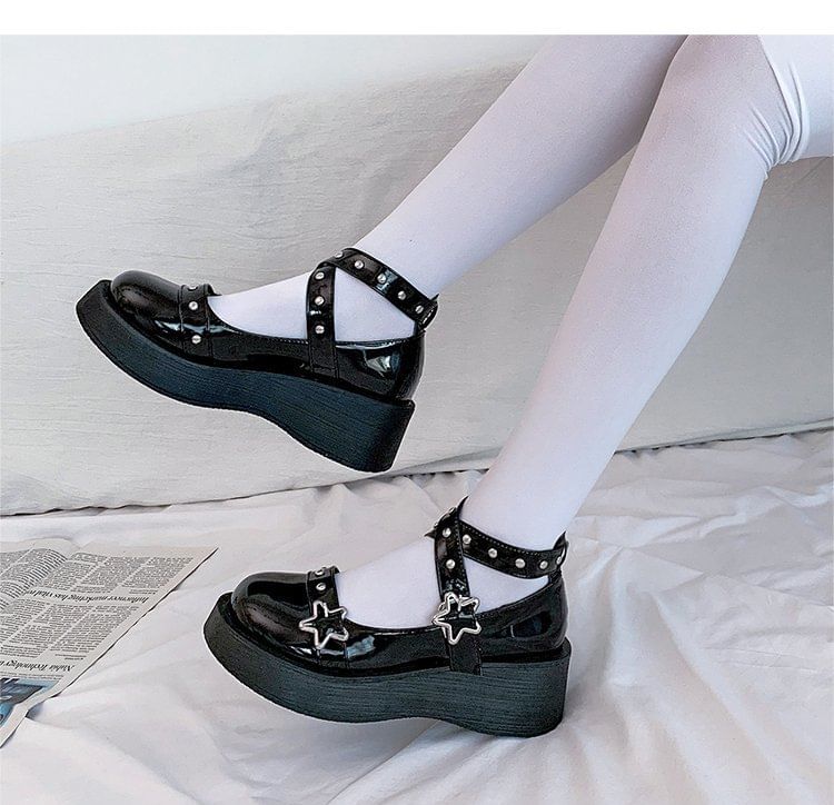 bolitin platform heel mary janes black 40