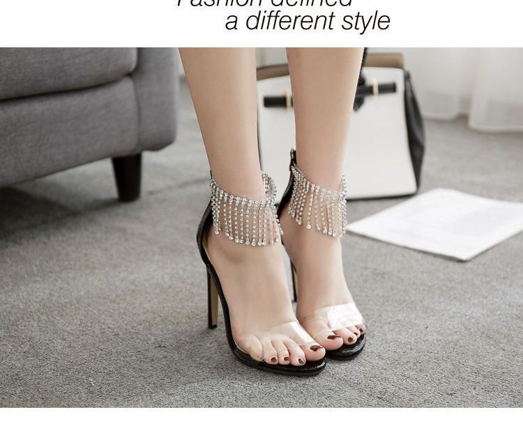 diamond fringe heels