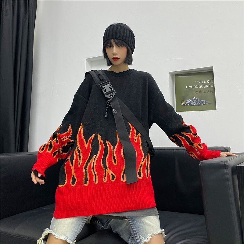 RONIN - Flame Jacquard Sweater | YesStyle