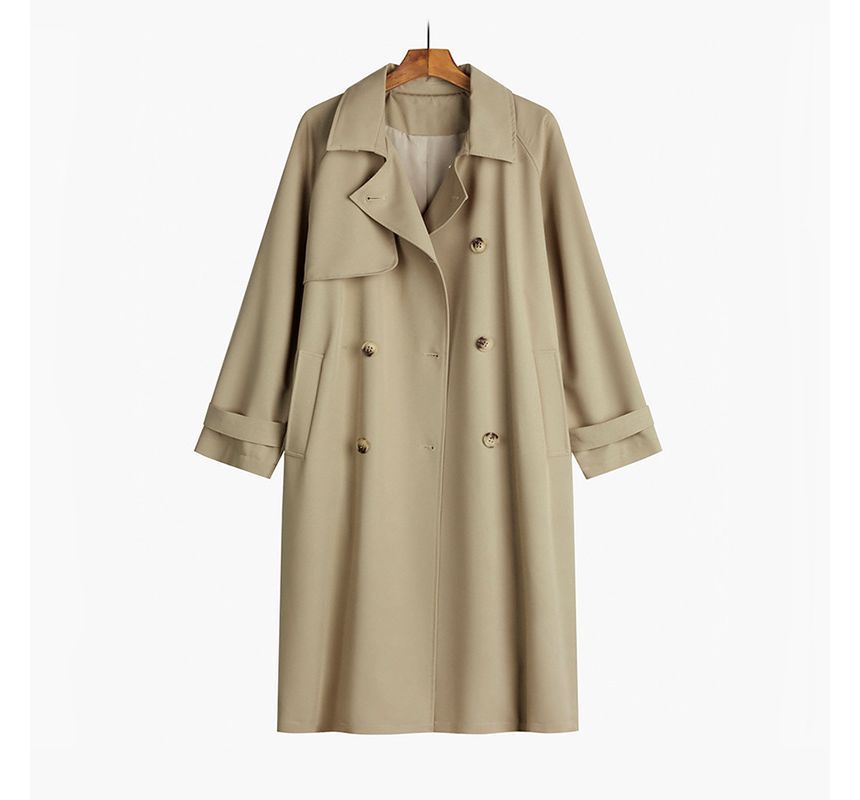 Plain Double-Breasted Trench Coat / Trench Jacket
