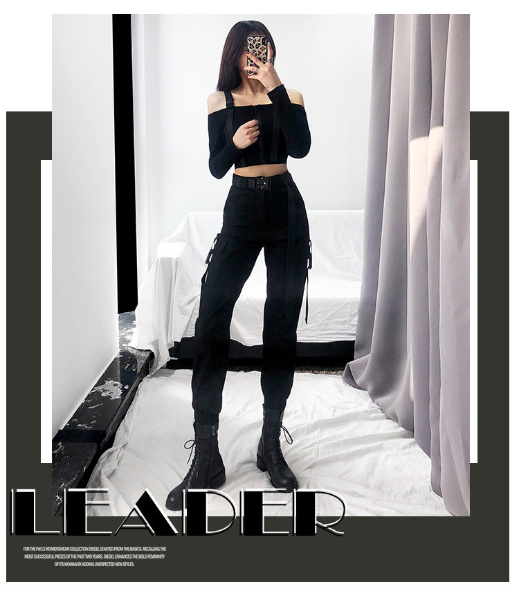 Buy Shira - Buckled-Strap Zipper Crop 