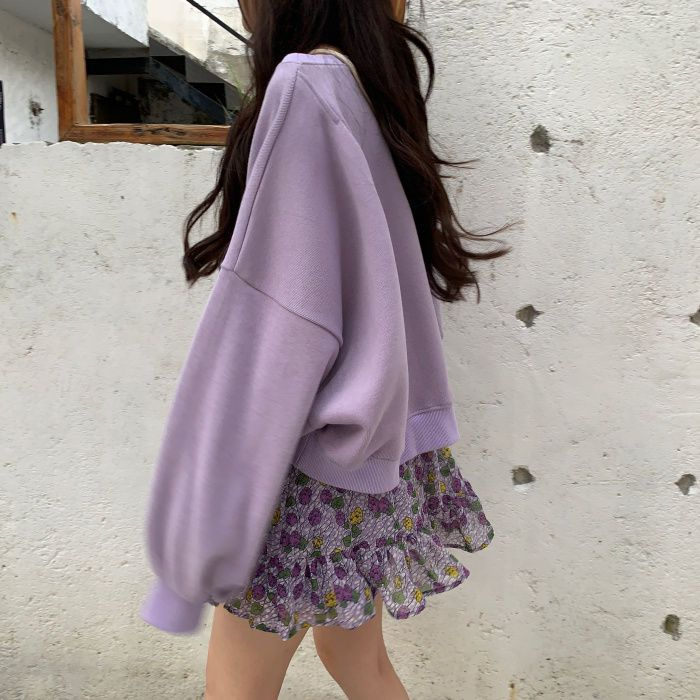 Avox - Puff-Sleeve Sweatshirt / Floral 