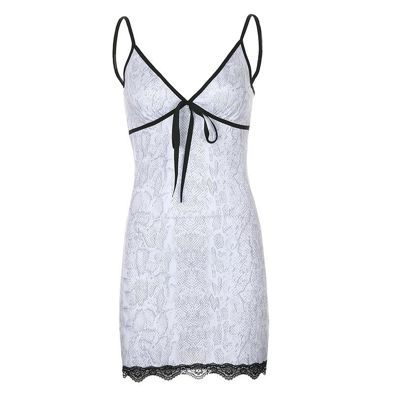 snakeskin strappy dress