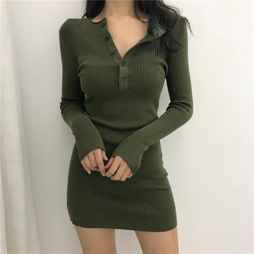 casual knit dresses with sleeves