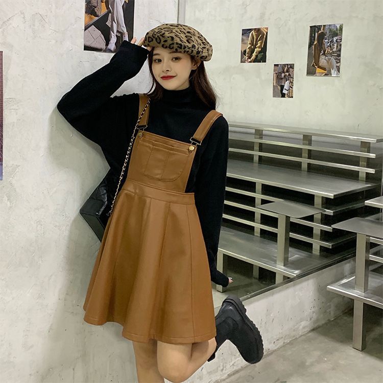 turtleneck with overall dress