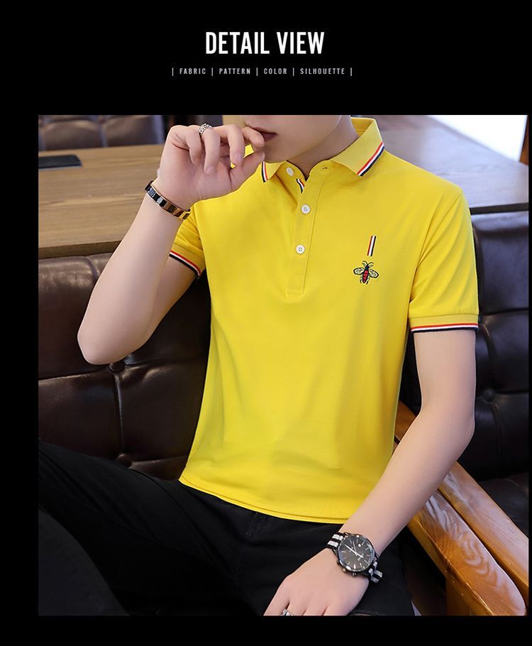 Andrei Short Sleeve Embroidered Polo  Shirt YesStyle 