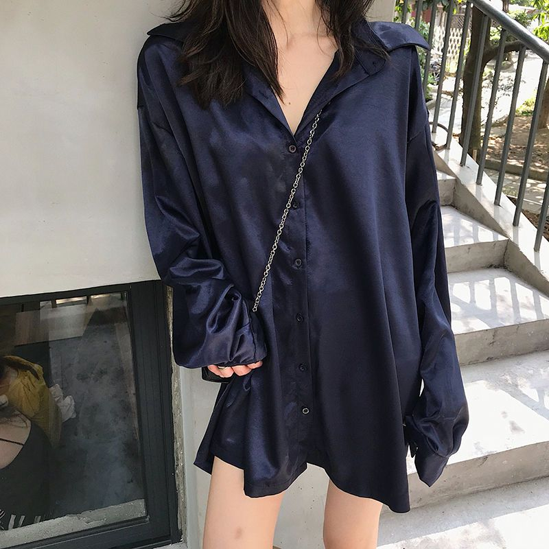 oversized satin blouse