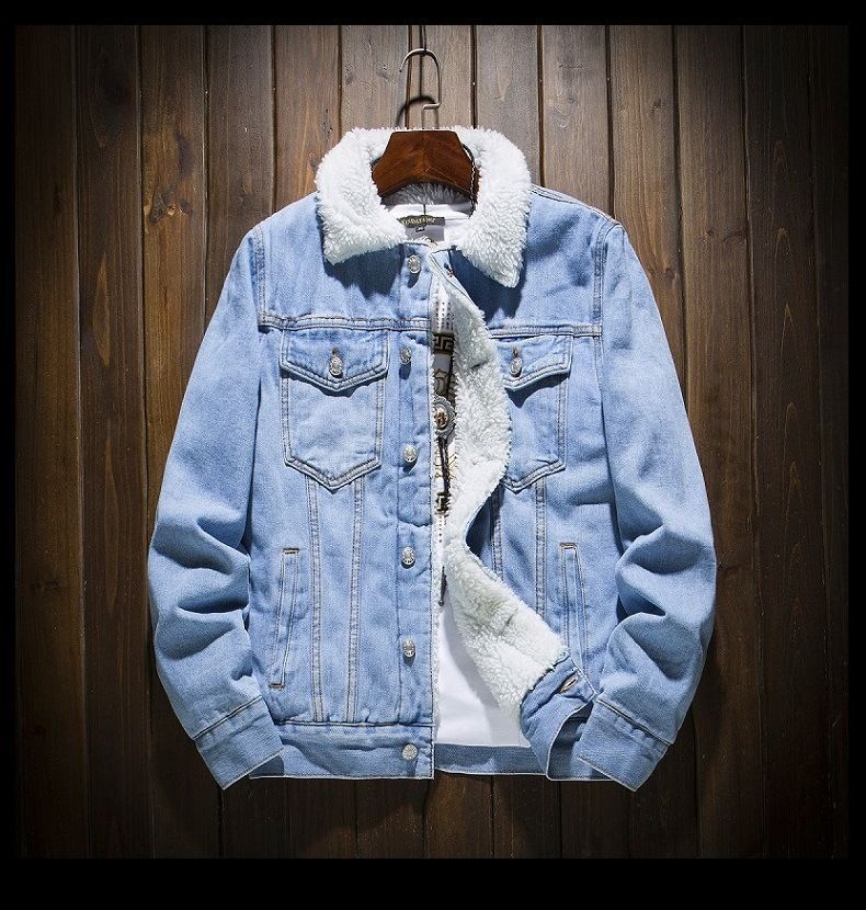 fleece lined denim coat