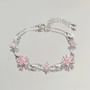 Rhinestone Floral Bracelet