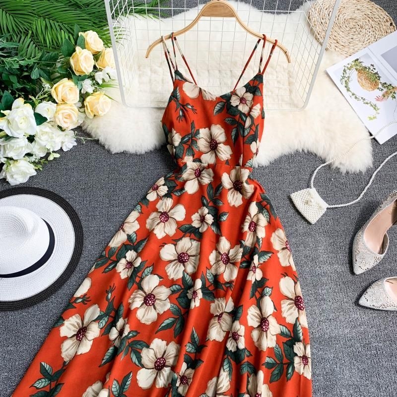 Lucuna Strappy Floral Print Midi Sundress | YesStyle