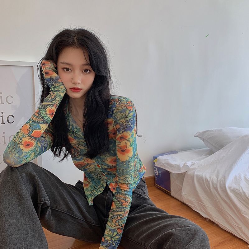 Alfie - Floral Printed Long-Sleeve Top 
