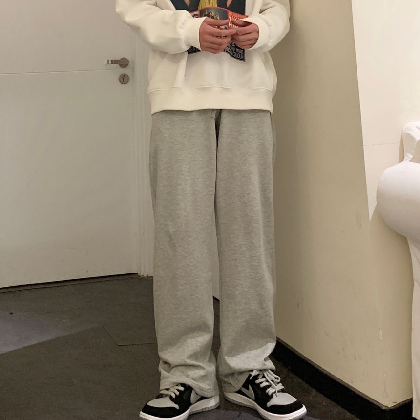 white plain sweatpants
