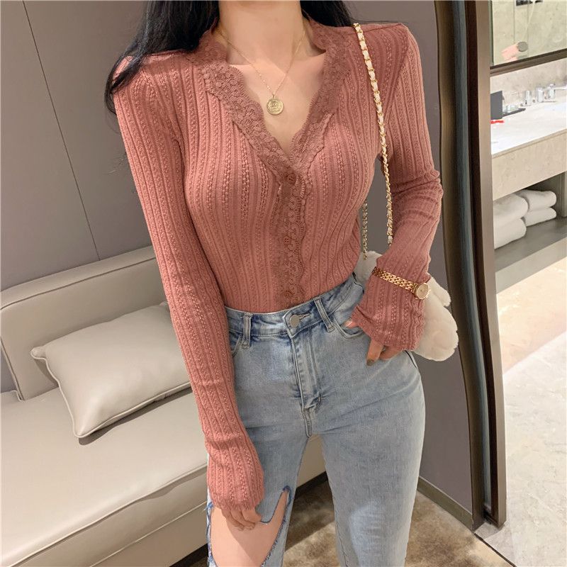 cardigan with lace trim