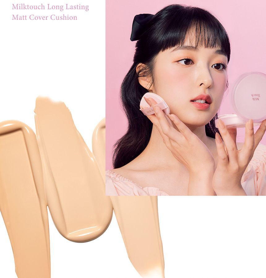 MILK TOUCH Long Lasting Matte Cover Cushion 14g + Refill14g SPF50+PA+++  K-Beauty