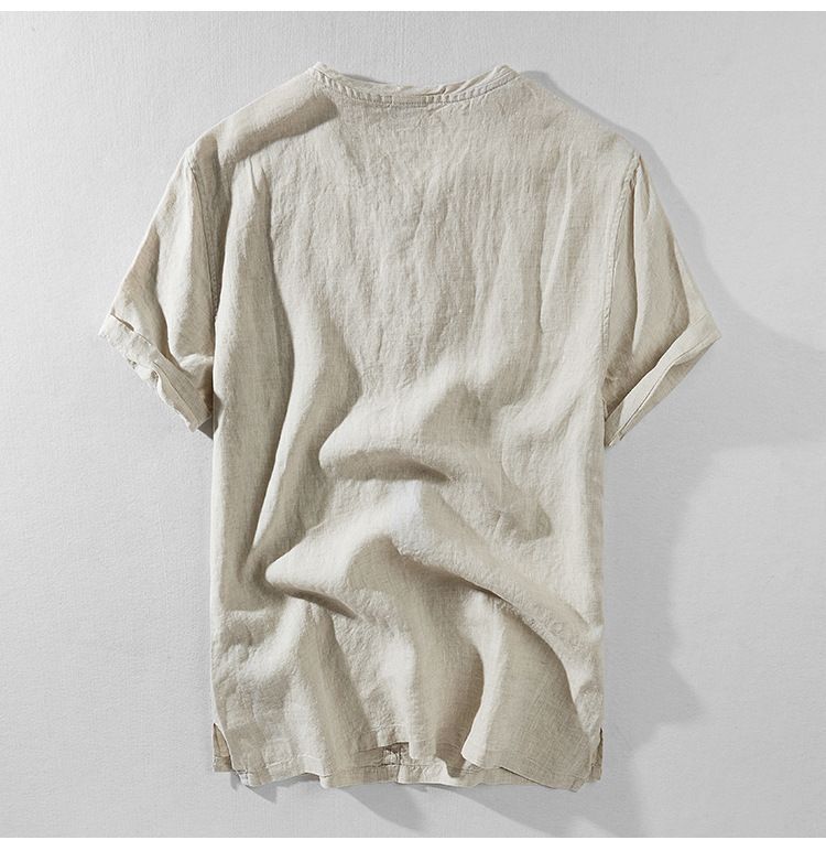 hark - 短袖扣领衫麻布t裇