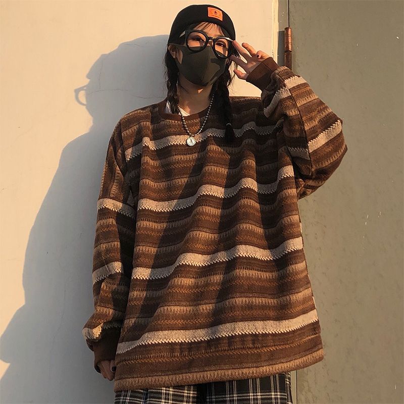 Striped Drop-Shoulder Sweatshirt 