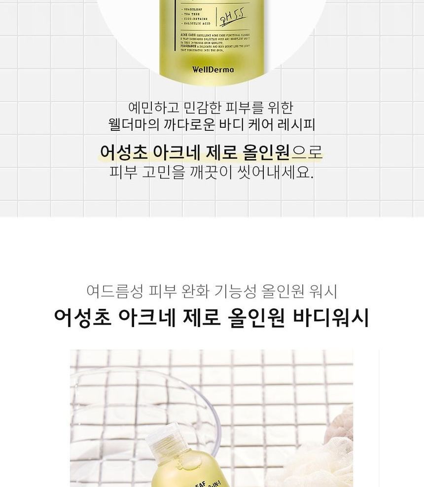 Buy WellDerma Heartleaf Acne Zero 3in1 Body Wash in Bulk