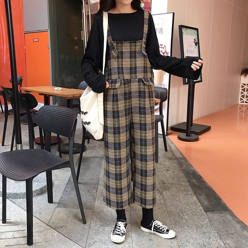 plaid jumper pants
