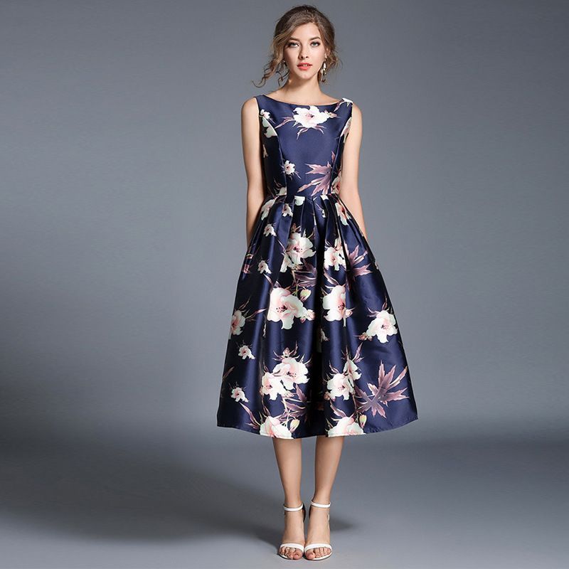In the Mood Floral Sleeveless A-Line Dress | YesStyle